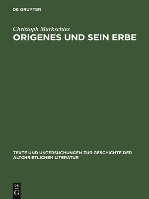cover image of Origenes und sein Erbe